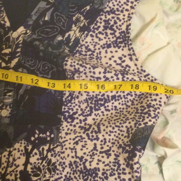 EUC Anthropologie Maeve Blue Floral Sleeveless Knee Length Shift Size 10 - Picture 15 of 16